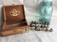 Collection of souvenir thimbles