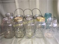 Lot of 12 vintage square canning & preserve jars