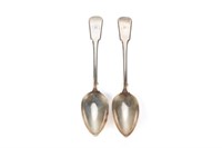 Pair of 19th C Maltese silver tablespoons