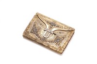 19th C French silver gilt dance card holder