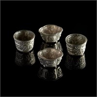 Two pairs of Chinese silver salts