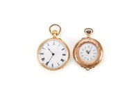 Two gold ladies pocket watches