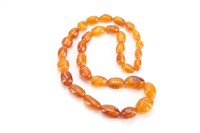 Natural graduated beaded amber necklace