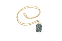 Chinese gold, diamond & jadeite necklace