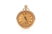 Antique gold open face pocket watch