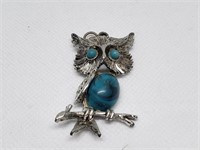 VTG MID CENTURY COSTUME OWL PENDANT