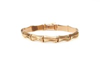 Italian yellow gold faux bamboo design bracelet