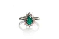 Vintage gold, emerald & diamond ring