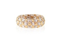 Vintage two toned gold basket weave cuff bracelet