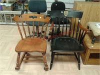 Hastings College chair & maple chair w/ casters