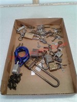 Lots of various padlocks and keys