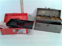 15 in plastic tool box and metal tool box with