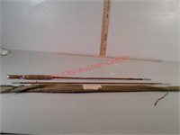 Vintage bamboo fly fishing rod with cloth case
