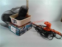 Hedge trimmer, garden edging and hose parts and