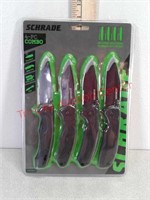 Schrade 4-Piece knife combo includes individual
