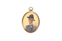 Hand painted portrait miniature of British officer