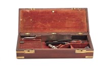 Late 19th C brass bound mahogany surgical case