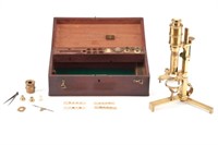 18th C English brass microscope
