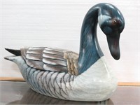 Large Hand Carved & Painted Wooden Duck