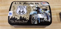 Route 66 Collectible Tin w/Indian Motorcycle