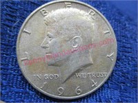 1964 kennedy silver half-dollar (90% silver)