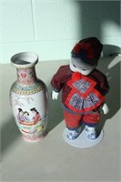Asian Vase & Porcelain Doll