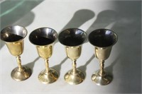 4 Brass Goblets 4H