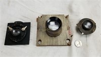 Lot Of 3 Camera Photography Lenses Antique Brass
