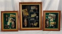 Lot Of 3 Golf Themed Shadow Boxes Decorations
