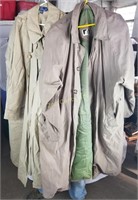 2 Long Trench Coats Dress Polo & Geraldo Womens