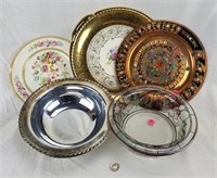 Lot Of Bowls And Trays Decorative Glass Metal