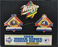 1999 World Series Baseball Pins Yankees Braves