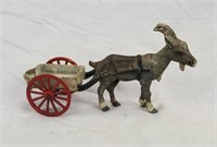 Cast Iron Goat Drawn Wagon Toy