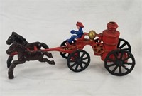 Cast Iron Horse Drawn Fire Engine Fire Fighter
