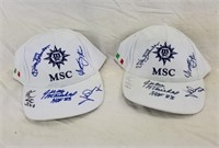 2 Autographed Msc Cruise Hats