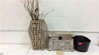 Wooden Chest, Wicker Basket & More T12D