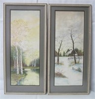 2 Original Framed HEATH Watercolor Landscapes U15E