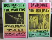 Rock n Roll Poster Lot David Bowie Bob Marley U12C