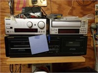 Onkyo Amplifier, Disc Changer, & Stereo Cassette