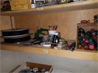 Shelf lot of Hand Tools, Velcro, Screws,  Etc