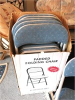 Set of 6 padded folding chairs