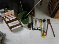 Bucket Full of Hand Tools, Step Ladder, and More