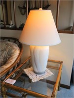 Pair of ceramic table lamps, 29" H.
