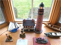 Lot, Lighted Lite House and assorted Nautical