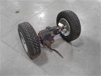 Rear axle w/ 2 rubber tires