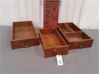 File drawers, 3 assorted