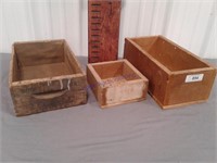 Assorted small wood boxes, set of 3