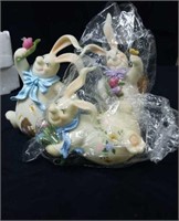 Happy Easter bunnies home interiors set of 3
