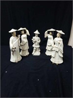 Collection of Japanese figurines approx 9 inches