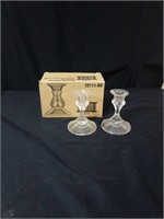 Pair of home interior candleholders approx 4